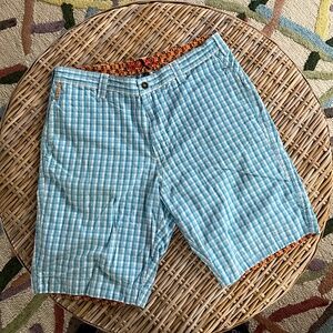 Robert Graham Blue and White Checked  Men’s Shorts